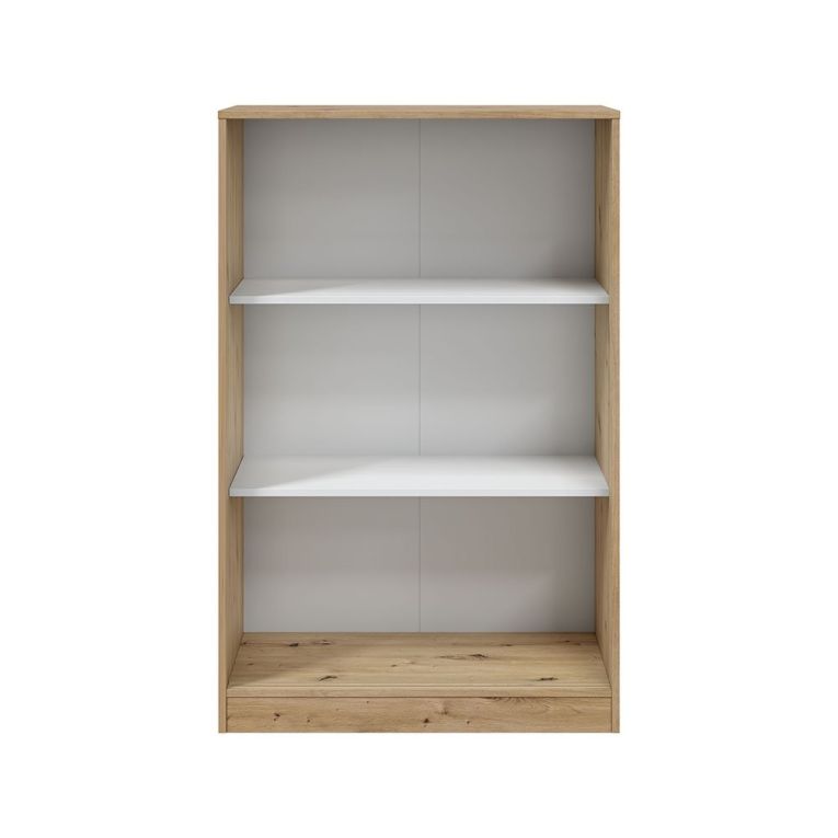 Guardaroba 2 Ante Marrone Rovere Nodi Bianco 2 Ripiani Apertura Scorrevole 77x119h cm, 3 Vani - Stelvio
