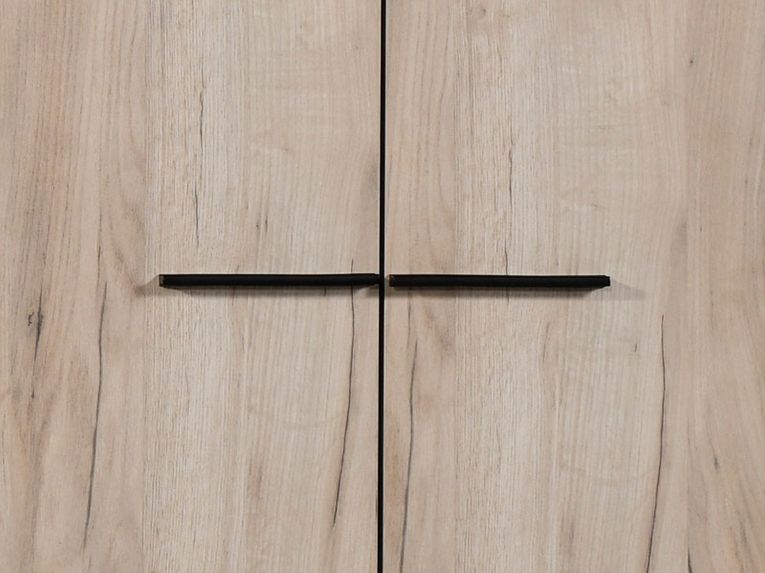 Guardaroba 2 Ante Marrone Rovere Nodi Marrone Noce un Ripiano Appendiabiti 67.5x195h cm, Apertura Battente - Pinasca