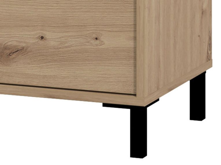 Guardaroba 2 Ante Marrone Rovere Nodi Nero Appendiabiti 2 Ripiani 54.5x205.5h cm, 2 Ante - Monta