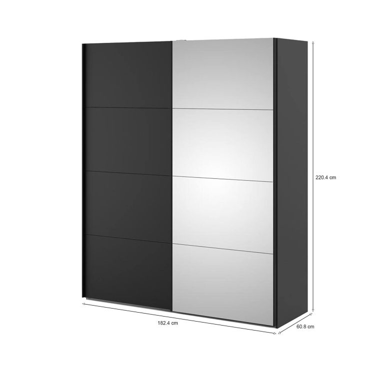 Guardaroba 2 ante nero 182x220h cm - Seraphin