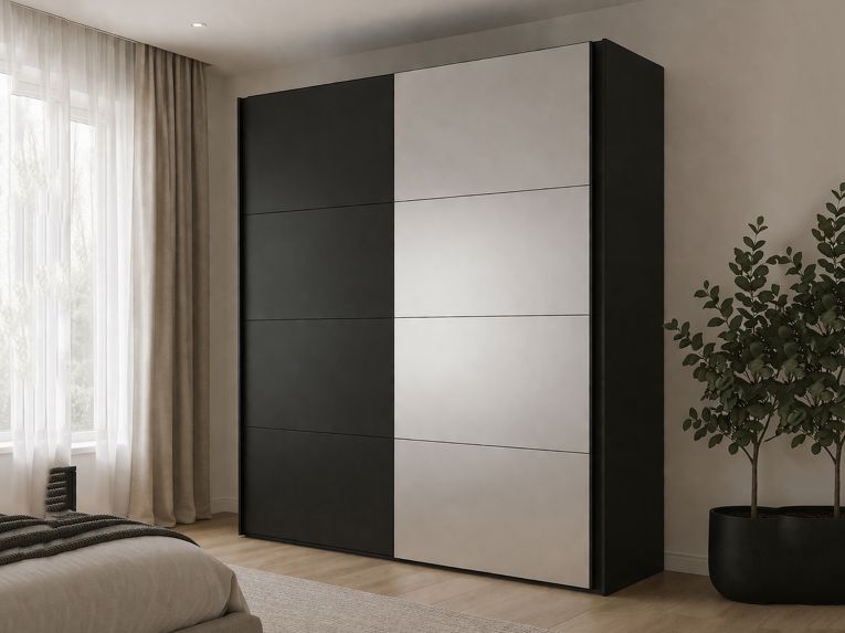 Guardaroba 2 ante nero 182x220h cm - Seraphin
