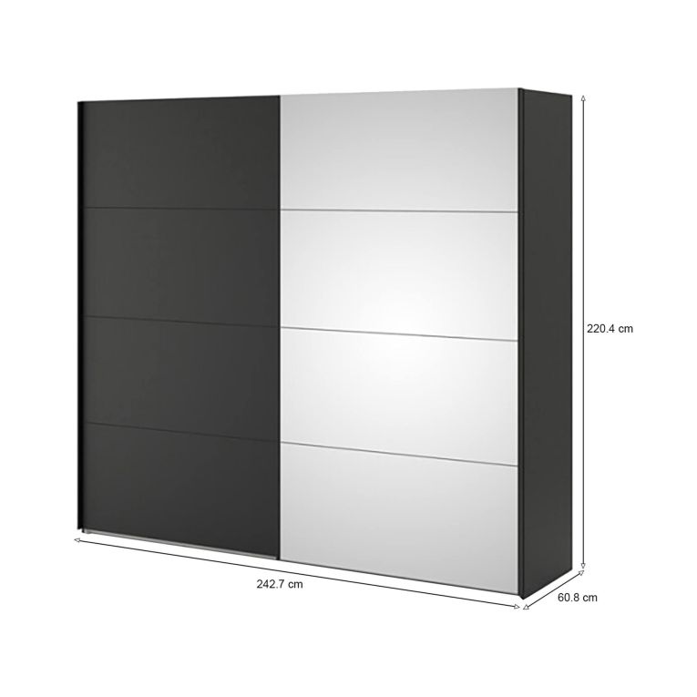 Guardaroba 2 ante nero 242x220h cm - Tobie
