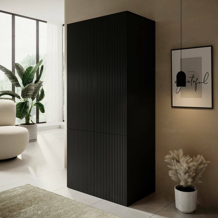 Guardaroba 2 ante nero 90x198h cm - Caiazzo