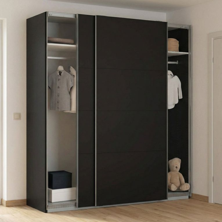 Guardaroba 2 ante- nero ante scorrevoli 200x218h cm - Malakas