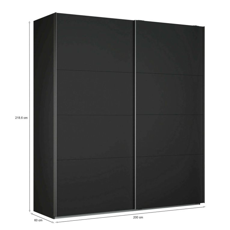 Guardaroba 2 ante- nero ante scorrevoli 200x218h cm - Malakas