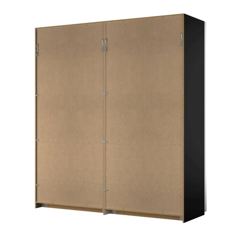 Guardaroba 2 ante- nero ante scorrevoli 200x218h cm - Malakas