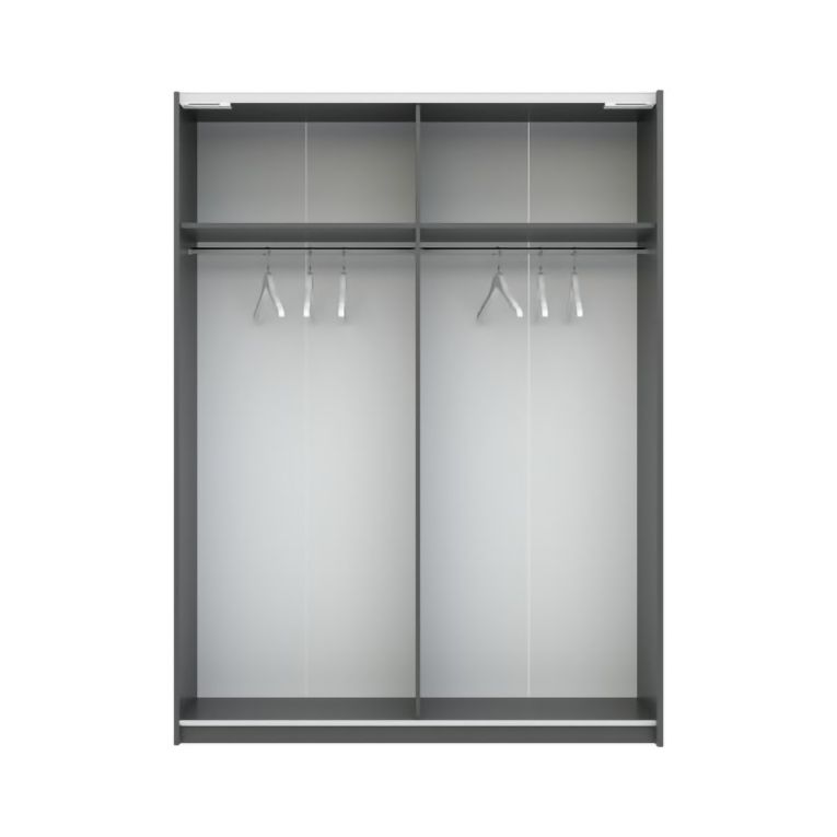 Guardaroba 2 Ante Nero Antracite Beige Cashmere 2 Ripiani Appendiabiti 150x204h cm, 2 Ante - Manita