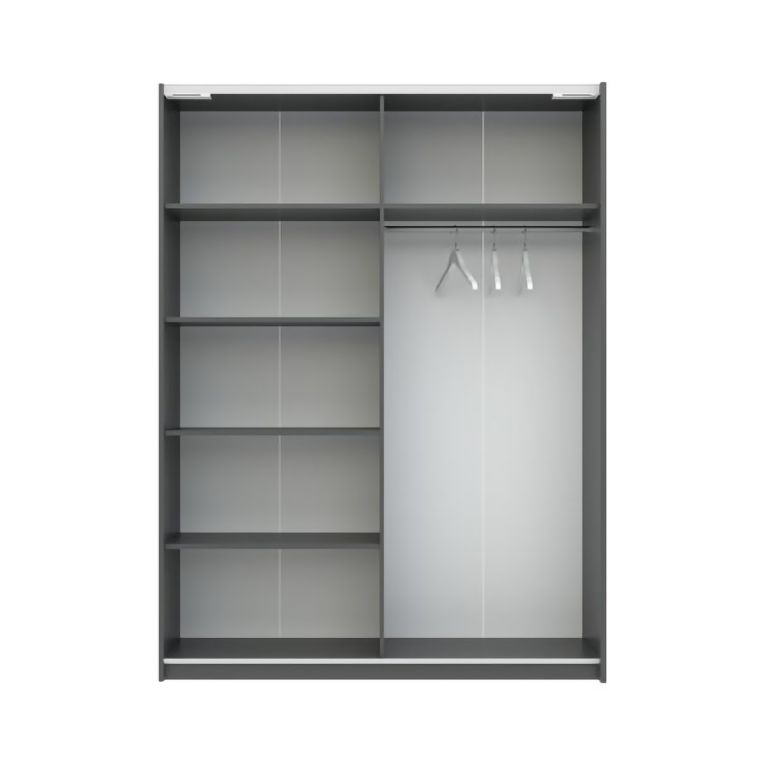 Guardaroba 2 Ante Nero Antracite Beige Cashmere 2 Ripiani Appendiabiti 150x204h cm, 2 Ante - Manita