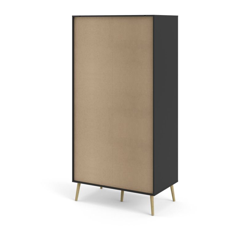 Guardaroba 2 ante nero e quercia 98x200h cm - Archilllo