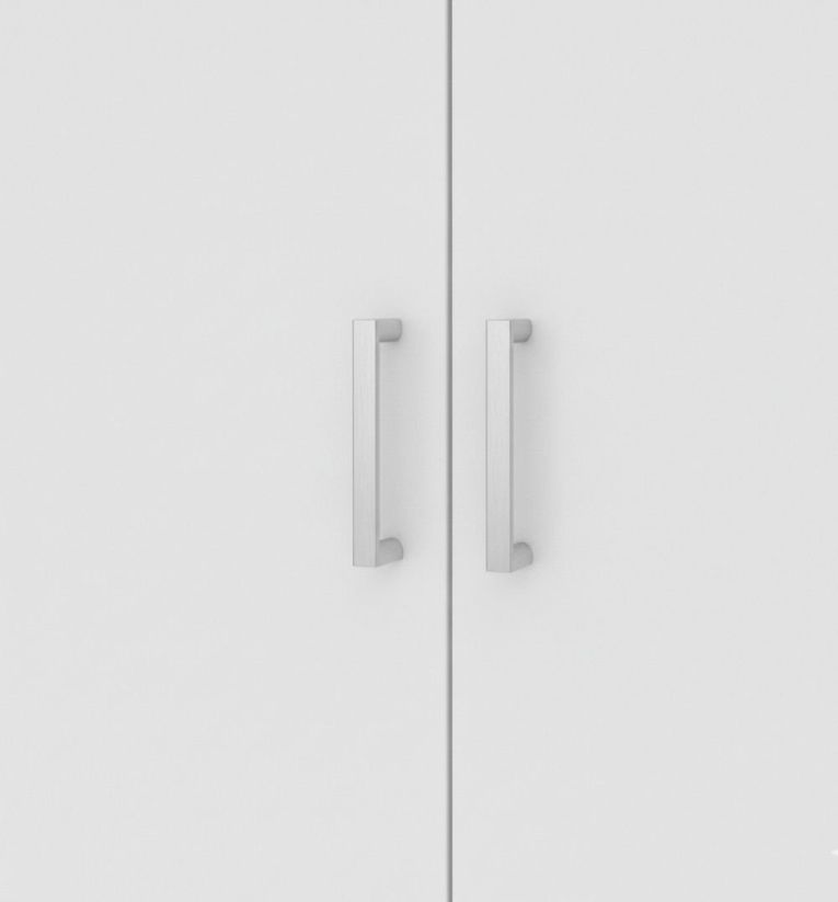 Guardaroba 2 ante Paulette, Mobile camera da letto, Cabina armadio portabiti, Armadio appendiabiti, 77x49 h175 cm, Bianco
