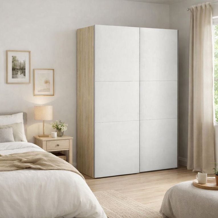 Guardaroba 2 ante quercia e bianco 147x220h cm - Almese