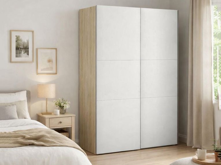 Guardaroba 2 ante quercia e bianco 147x220h cm - Almese