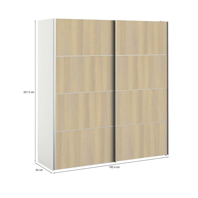 Guardaroba 2 ante quercia e bianco 182x201h cm - Accadia