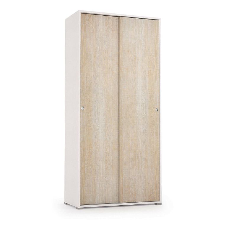 Guardaroba 2 ante rovere e bianco 90x195h cm - Alaysia