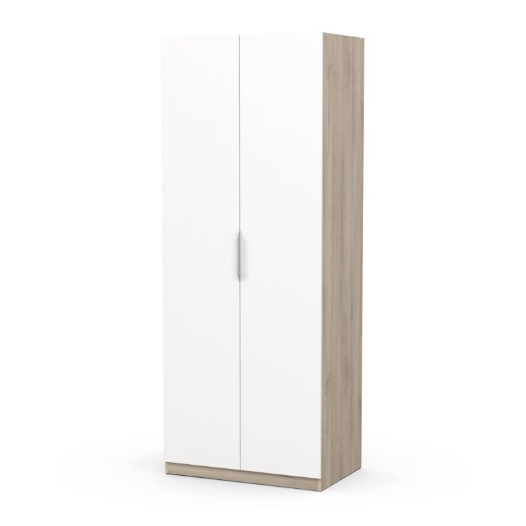 Guardaroba 2 ante rovere e bianco opaco 79x203h cm - Fioretta