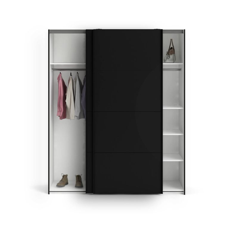 Guardaroba 2 ante scorrevoli nero 182x220h cm - Badesse