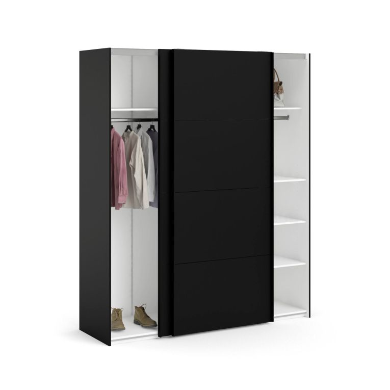 Guardaroba 2 ante scorrevoli nero 182x220h cm - Badesse