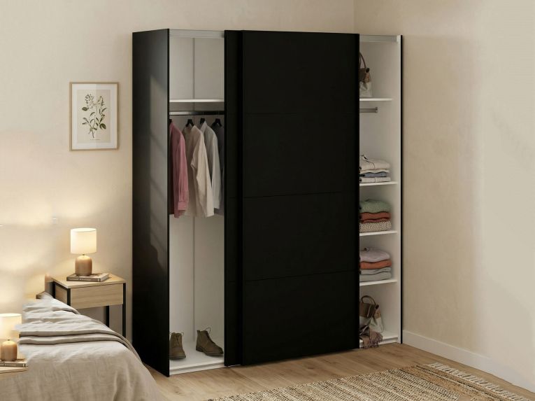 Guardaroba 2 ante scorrevoli nero 182x220h cm - Badesse
