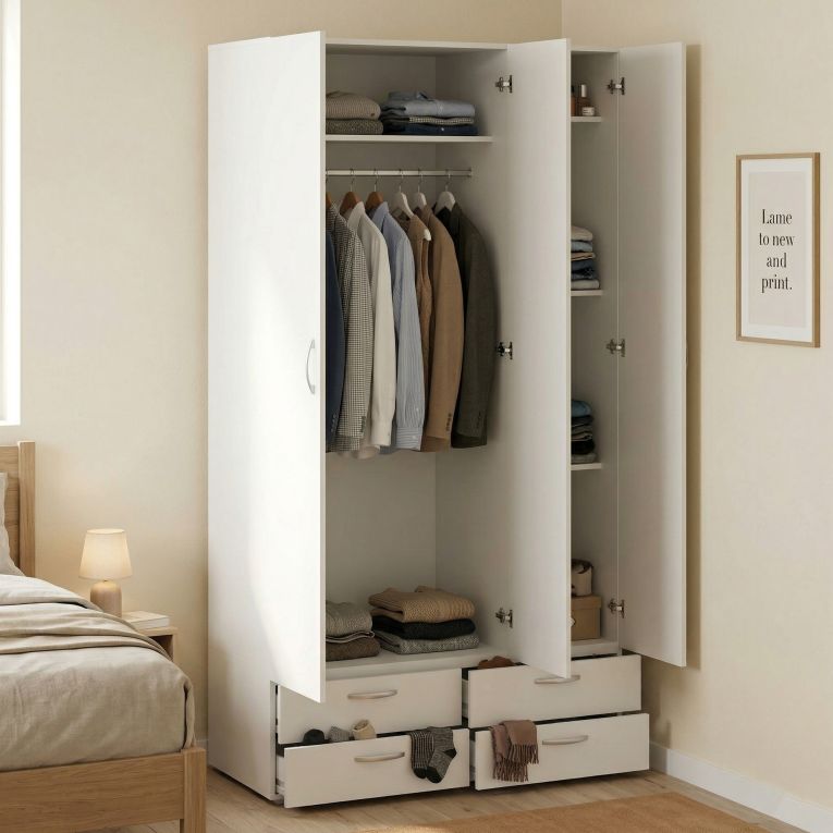 Guardaroba 3 ante bianco 110x214h cm - Randazzo