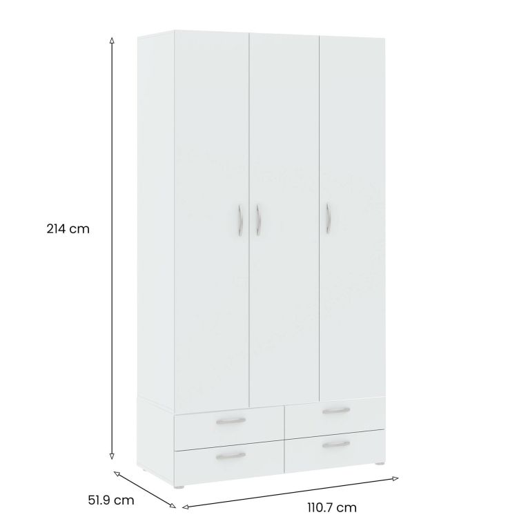 Guardaroba 3 ante bianco 110x214h cm - Randazzo