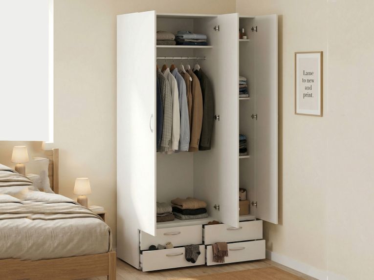 Guardaroba 3 ante bianco 110x214h cm - Randazzo