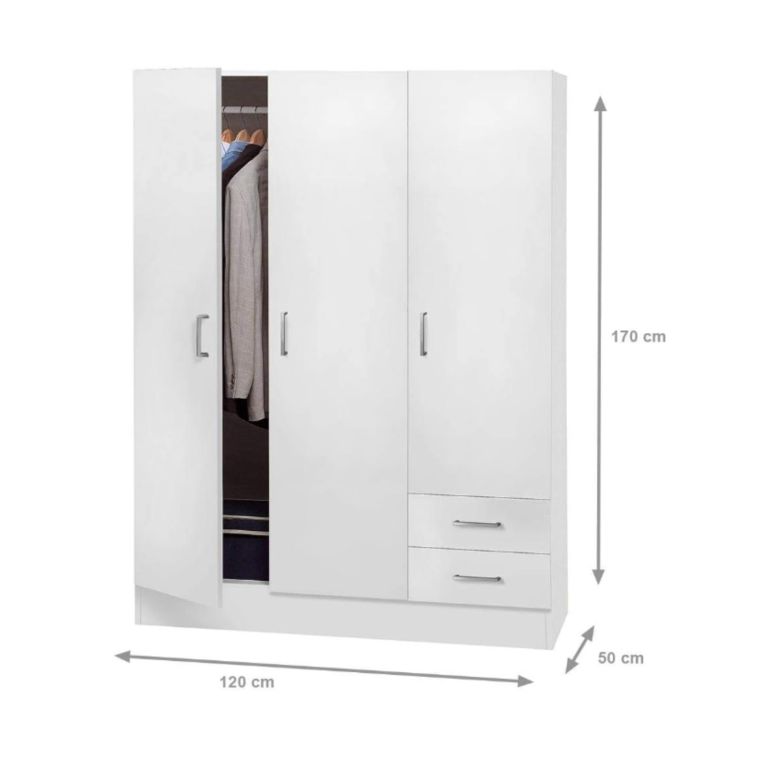Guardaroba 3 ante bianco 120x170h cm - Anci