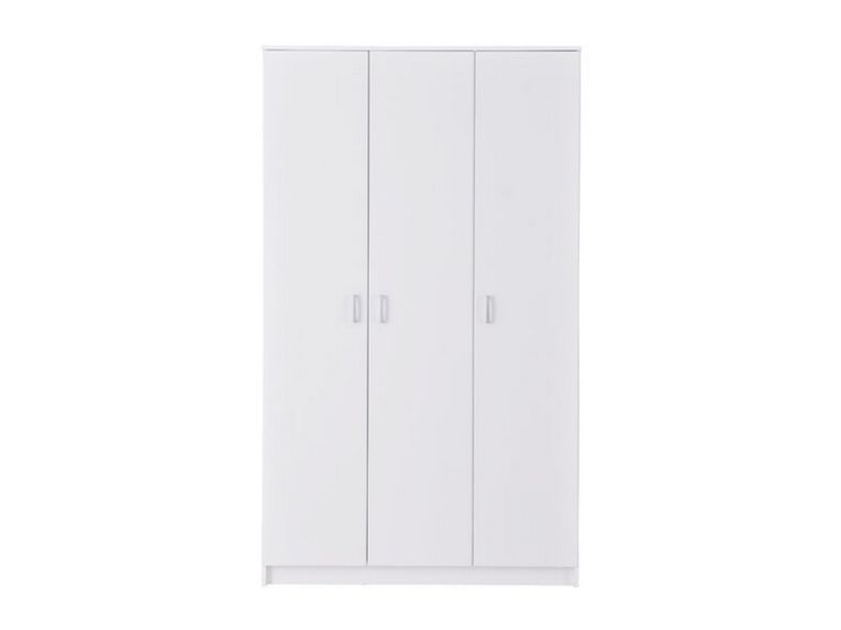 Guardaroba 3 Ante Bianco Appendiabiti 4 Ripiani 120x52 cm, 3 Ante - Licodia