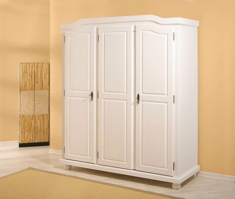 Guardaroba 3 ante- Bianco Appendiabiti 4 Ripiani 150x180h cm, Apertura Battente - Calosso
