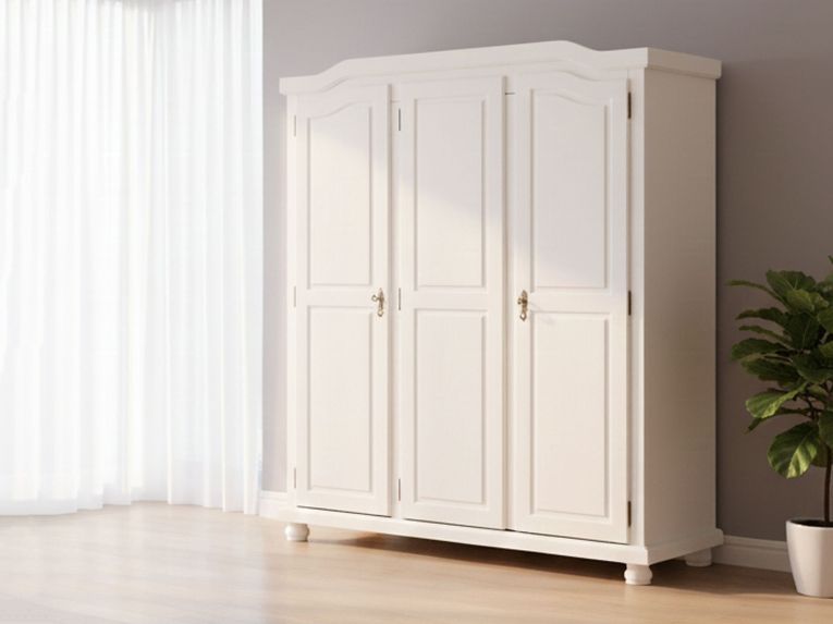 Guardaroba 3 ante- Bianco Appendiabiti 4 Ripiani 150x180h cm, Apertura Battente - Calosso
