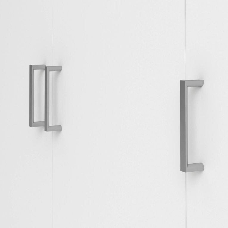 Guardaroba 3 Ante Bianco Appendiabiti 5 Ripiani 115x49 cm, Apertura Battente - Ruffano