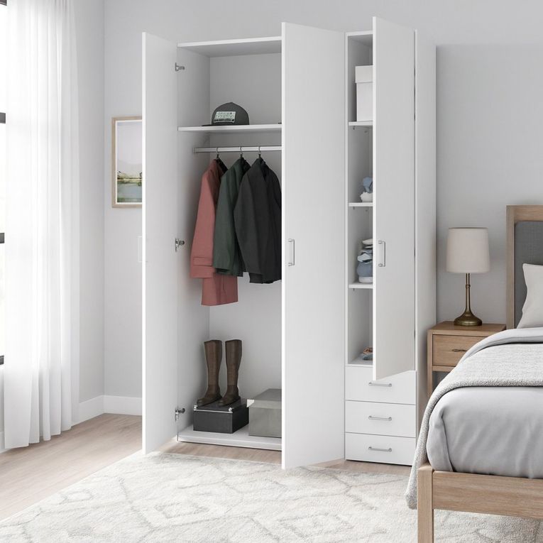 Guardaroba 3 ante- bianco con cassetti 115x200h cm - Aquilone