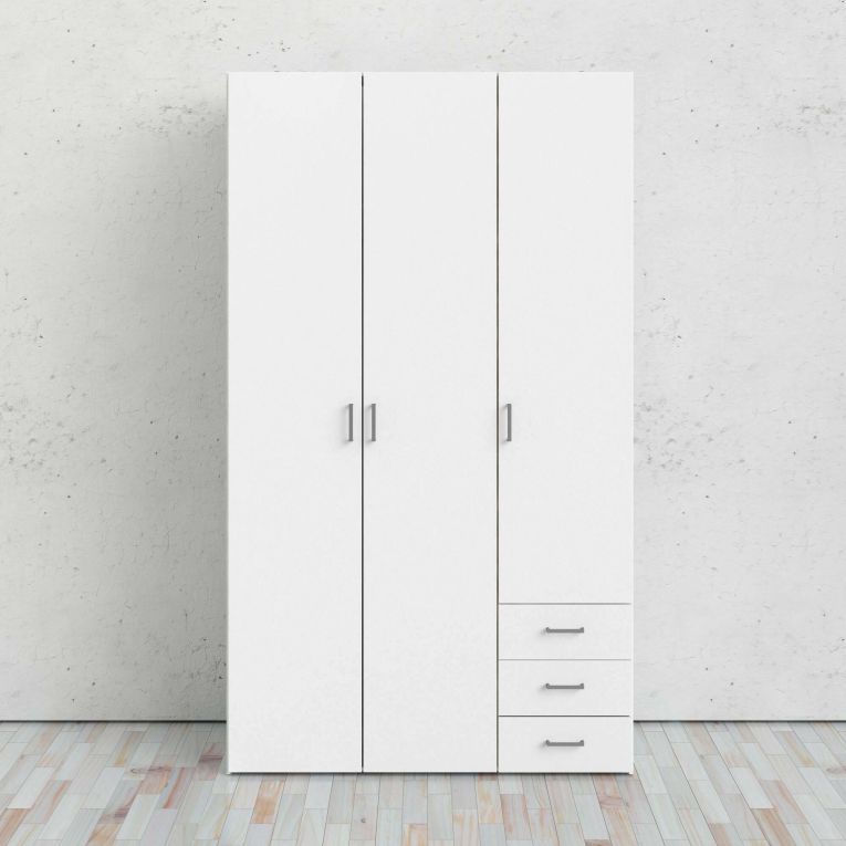 Guardaroba 3 ante- bianco con cassetti 115x200h cm - Aquilone