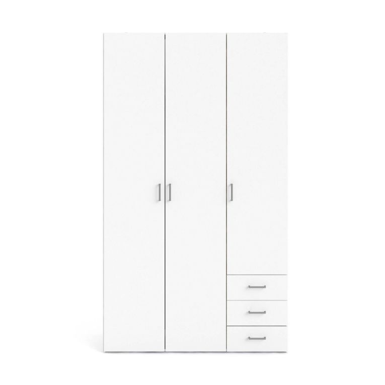 Guardaroba 3 ante- bianco con cassetti 115x200h cm - Aquilone
