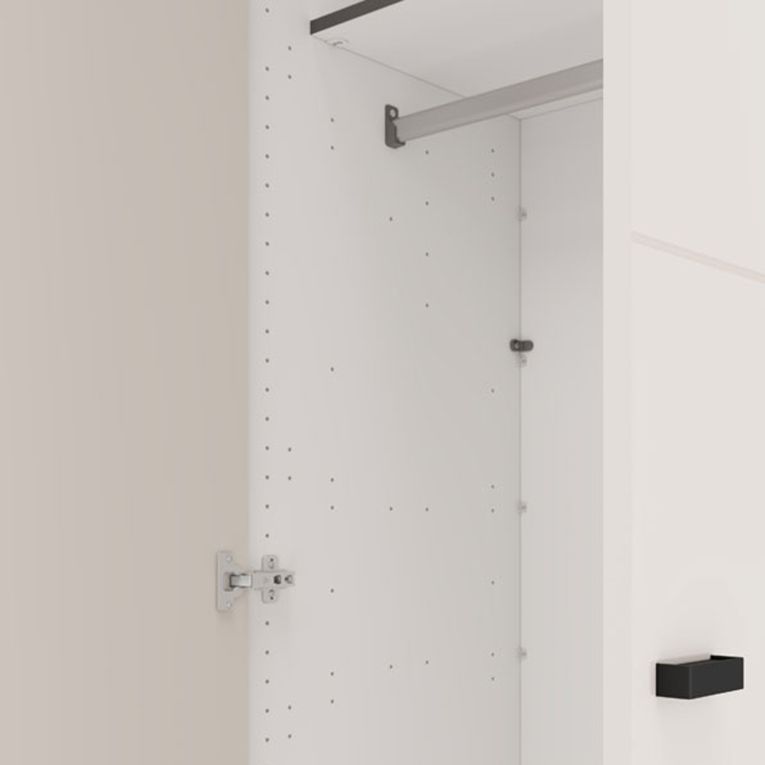 Guardaroba 3 Ante Bianco Crema Nero Appendiabiti 4 Ripiani 117x52 cm, 3 Ante - Ouarza