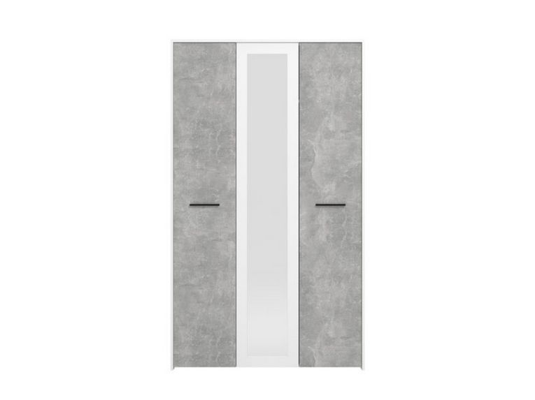 Guardaroba 3 Ante Bianco Grigio Cemento Appendiabiti 5 Ripiani 119x53 cm, 3 Ante - Lavagno