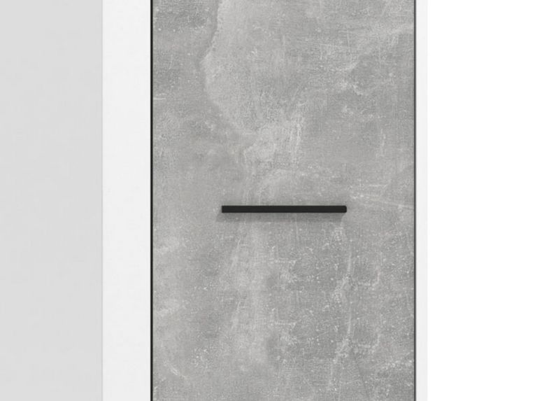 Guardaroba 3 Ante Bianco Grigio Cemento Appendiabiti 5 Ripiani 119x53 cm, 3 Ante - Lavagno
