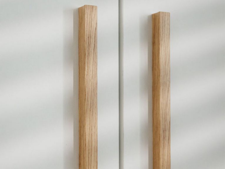 Guardaroba 3 Ante Bianco Marrone Rovere Nodi Appendiabiti 2 Cassetti 134.5x56 cm, 6 Ripiani - Pianezze