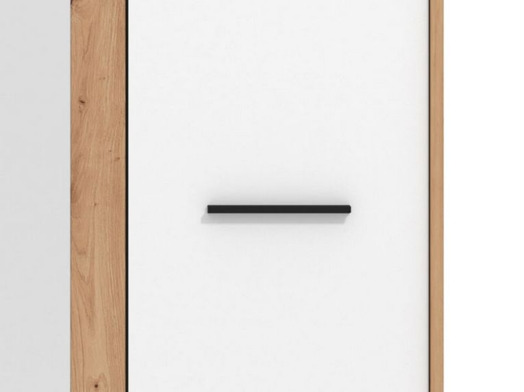Guardaroba 3 Ante Bianco Rovere Nodi Marrone Appendiabiti 5 Ripiani 119x53 cm, 7 Vani - Lavagno