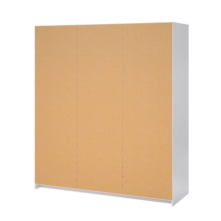 Guardaroba 3 ante Delphine, Mobile camera da letto, Cabina armadio portabiti, Armadio appendiabiti, 60x177 h200 cm, Bianco