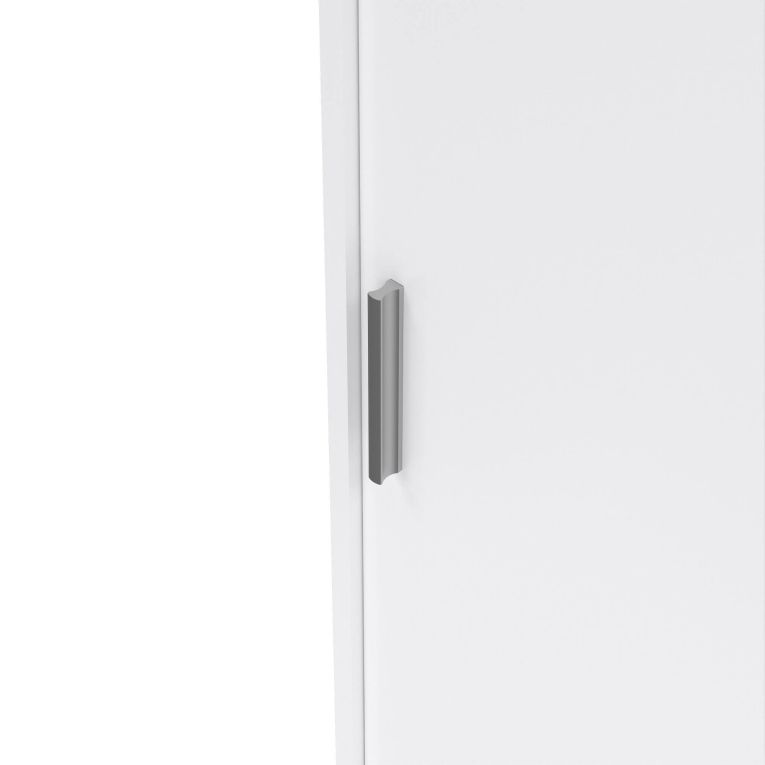 Guardaroba 3 ante Delphine, Mobile camera da letto, Cabina armadio portabiti, Armadio appendiabiti, 60x177 h200 cm, Bianco