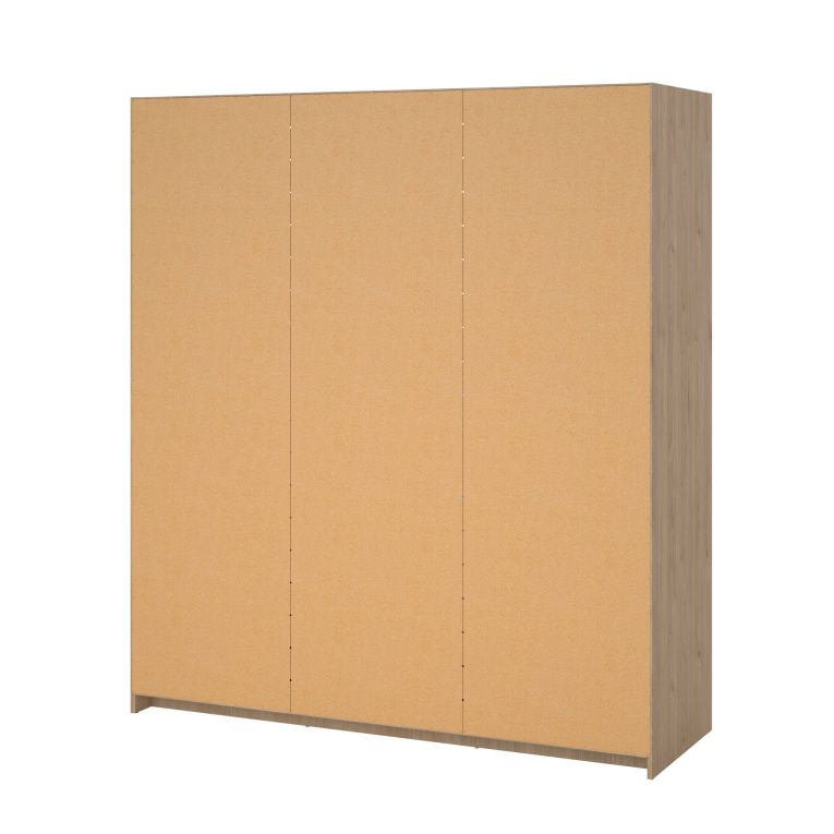 Guardaroba 3 ante Delphine, Mobile camera da letto, Cabina armadio portabiti, Armadio appendiabiti, 60x177 h200 cm, Rovere