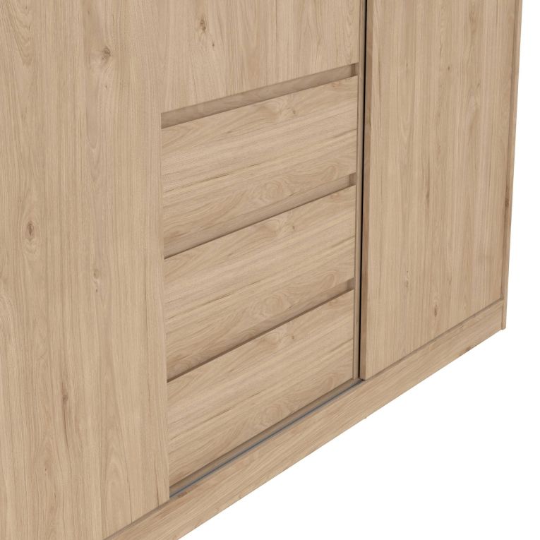 Guardaroba 3 ante Delphine, Mobile camera da letto, Cabina armadio portabiti, Armadio appendiabiti, 60x177 h200 cm, Rovere