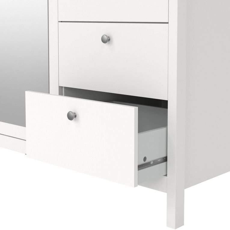 Guardaroba 3 ante Helise, Mobile camera da letto, Cabina armadio portabiti, Armadio appendiabiti, 58x150 h199 cm, Bianco