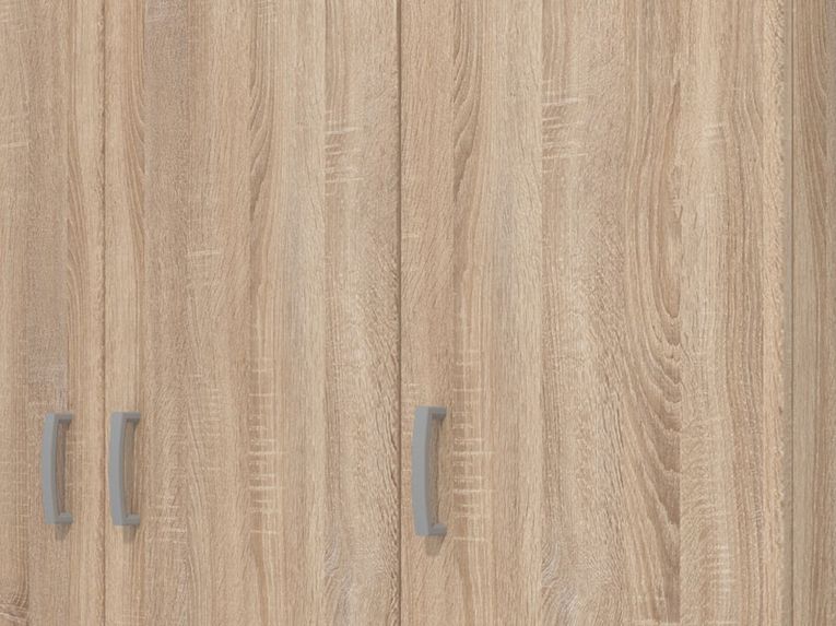 Guardaroba 3 Ante Marrone Appendiabiti 4 Ripiani 120x52 cm, 3 Ante - Licodia