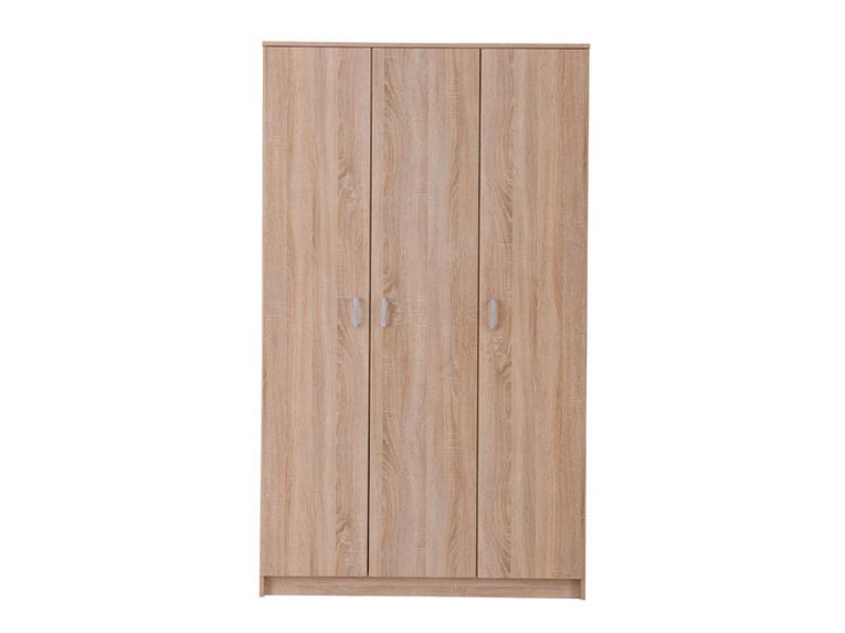 Guardaroba 3 Ante Marrone Appendiabiti 4 Ripiani 120x52 cm, 3 Ante - Licodia