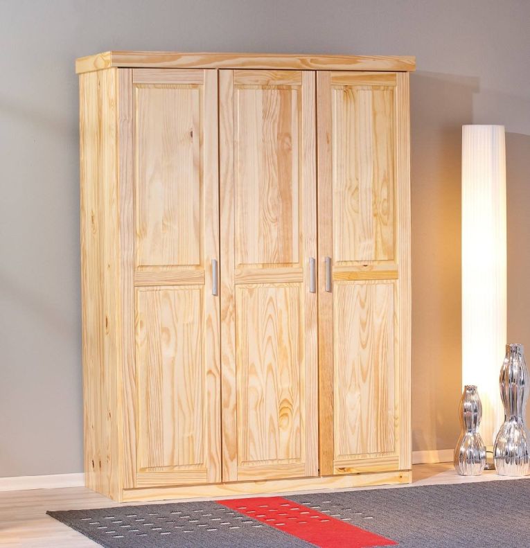 Guardaroba 3 ante- Marrone Rovere Appendiabiti 4 Ripiani 140x190h cm, 3 Ante - Tubre