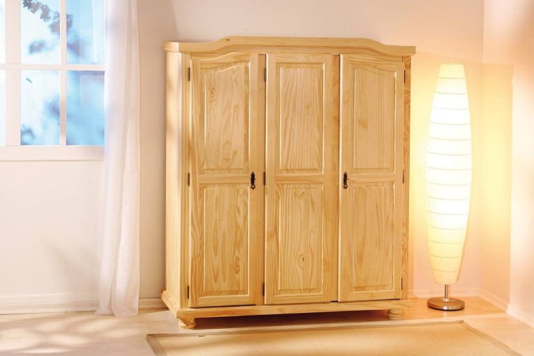 Guardaroba 3 ante- Marrone Rovere Appendiabiti 4 Ripiani 150x180h cm, 3 Ante - Calosso