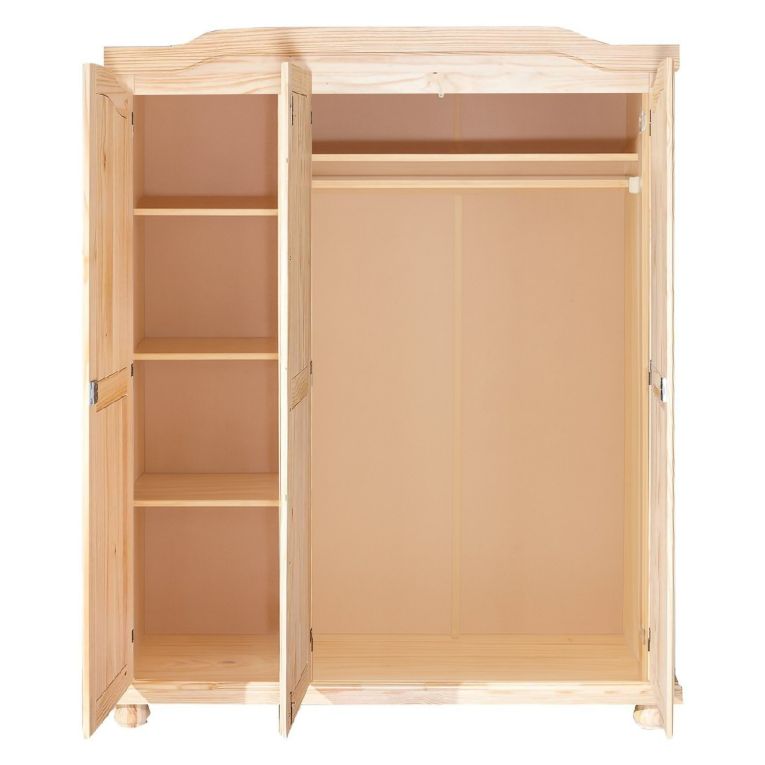 Guardaroba 3 ante- Marrone Rovere Appendiabiti 4 Ripiani 150x180h cm, 3 Ante - Calosso