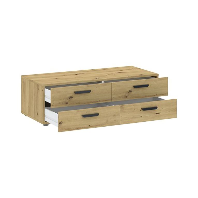 Guardaroba 3 Ante Marrone Rovere Nodi Bianco Appendiabiti 4 Cassetti 111x52 cm, 4 Ripiani - Randazzo