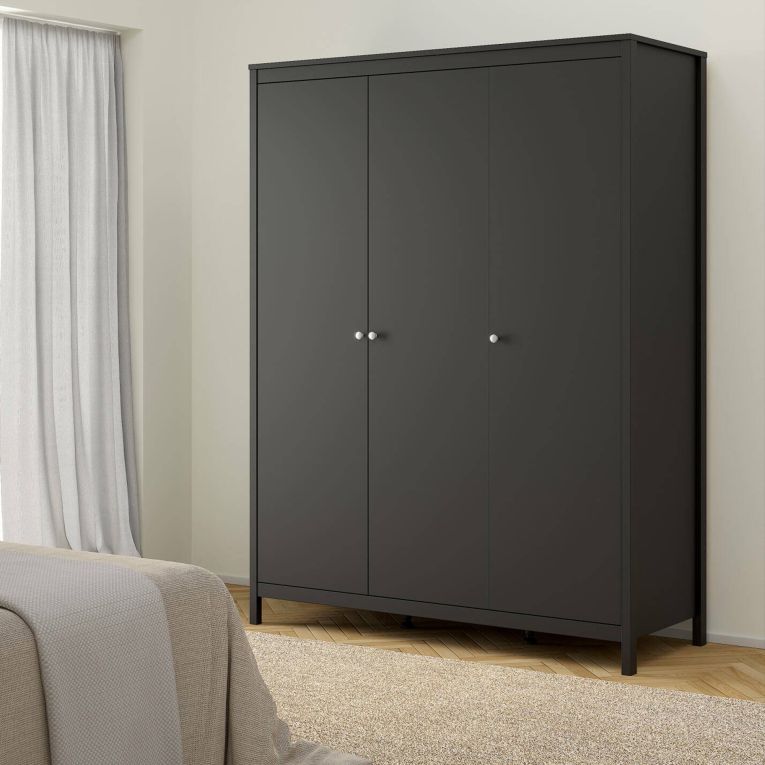 Guardaroba 3 ante nero 150x199h cm - Conti